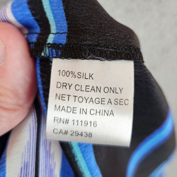 Yumi Kim Multi Color Vertical Striped Back Zip 100% Silk Maxi Skirt Sz L. - Picture 11 of 11